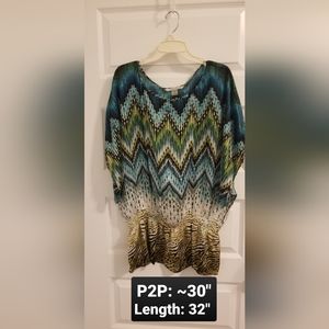 Peter Nygard Batwing Sleeve Blouse, EUC, Size 18 (Fits XL)